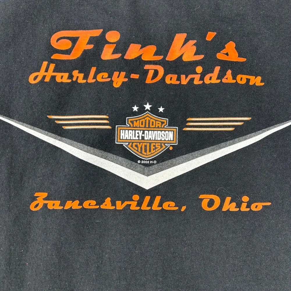 Vintage Harley Davidson Graphic Tee Mens XL Sleeveless Dragon Ohio Shirt Black